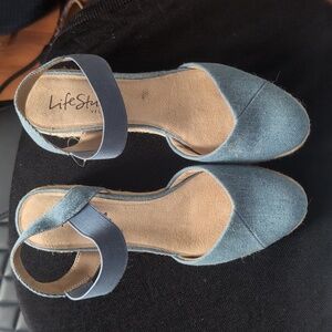 Life Stride Women's Denim Espadrilles Boho Size 8.5
